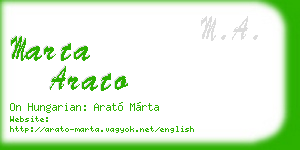 marta arato business card