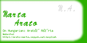 marta arato business card